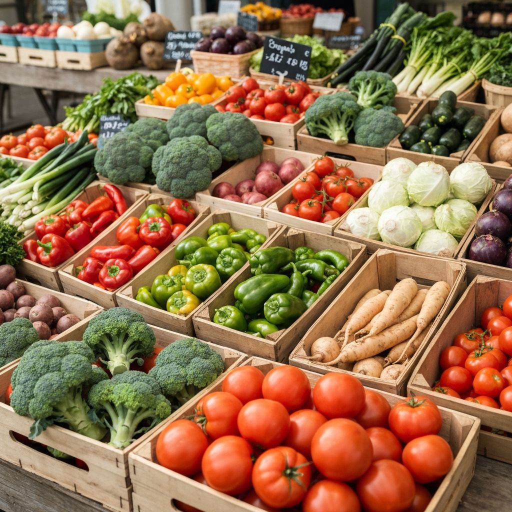 Fresh organic vegetables at farmers market